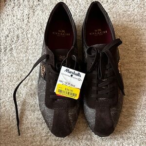 Coach Women’s Dark Brown and Gray Sneakers